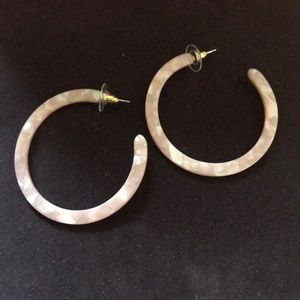 Pink marble hoops